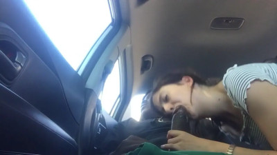 Natalie Brooks Sucks A Cock In The Car