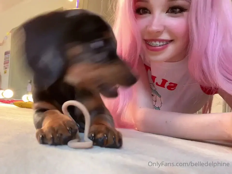 Belle Delphine Playing With Puppy - ePornLeak