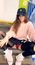 Belle Delphine Flashes Panties In Public