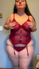 Sugarsgotcake Getting Hot And Naughty In Tight Red Lingerie