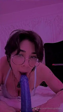 Devils.Goddess Sucks A Huge Dildo