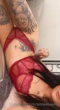 Aimeelawley Flaunts Tight Ass Cheeks In Red Lingerie