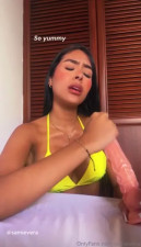 Samie Vera Excitedly Sucking A Dildo